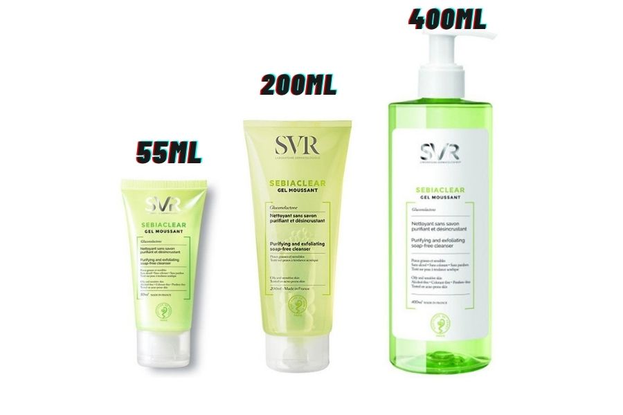 sữa rửa mặt svr 400ml và sữa rửa mặt svr 200ml