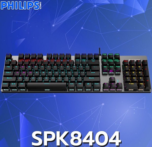 BÀN PHÍM CƠ GAMING PHILIPS SPK 8404 LED RGB