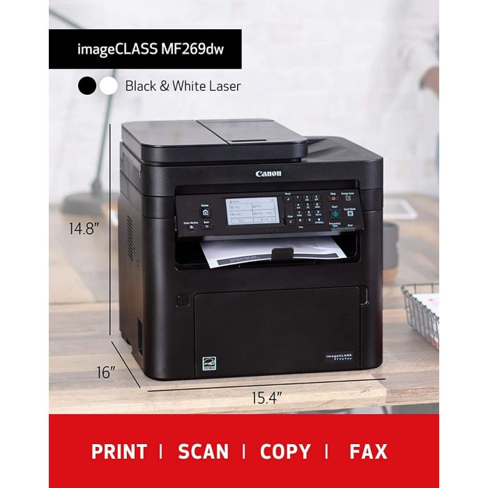 Máy in Canon image CLASS MF269DW, A4 đen trắng, Đa chức năng, In hai mặt tự động, khay Duplex ADF, USB, Wifi, Ethernet