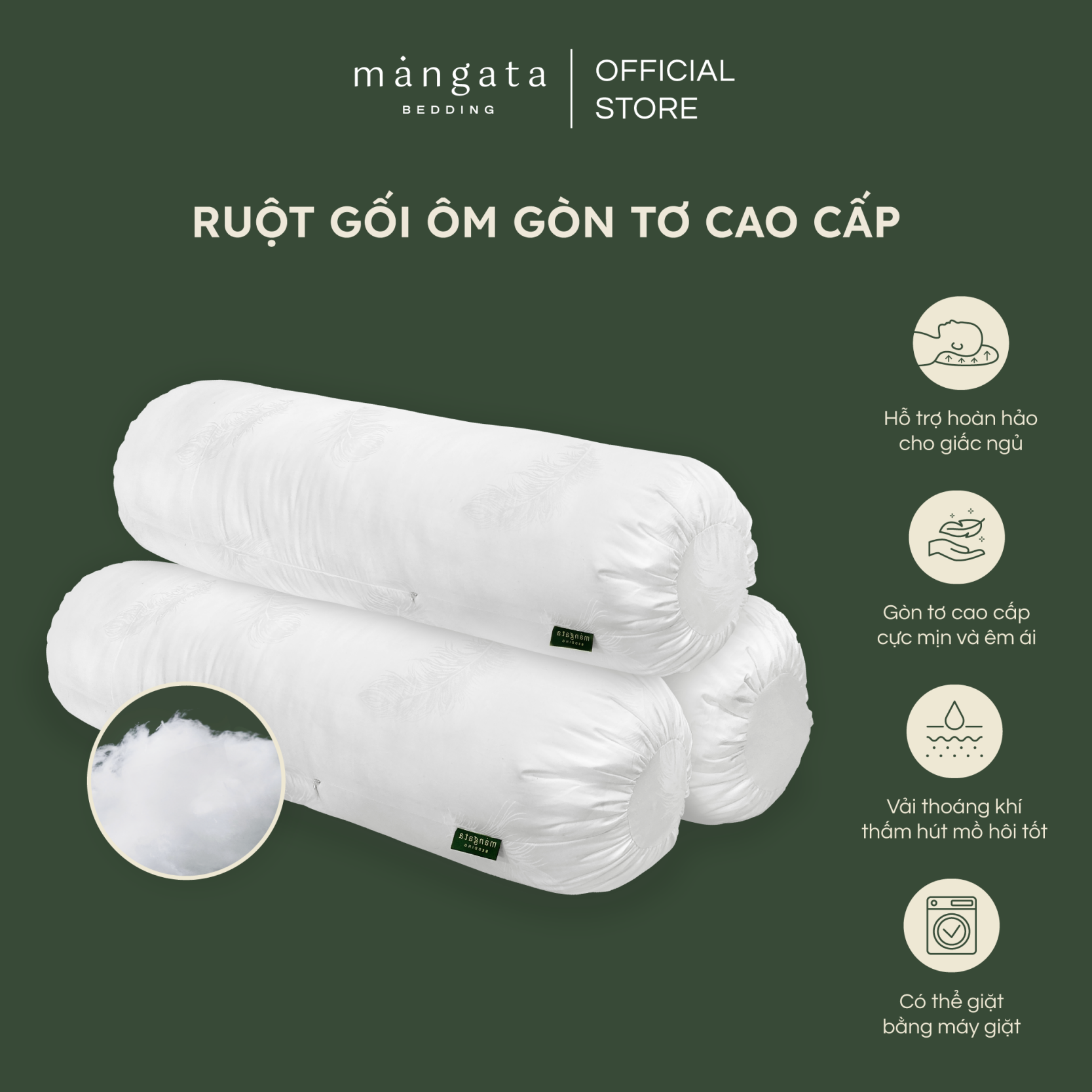 Ruột gối ôm gòn tơ cao cấp (35x100cm)