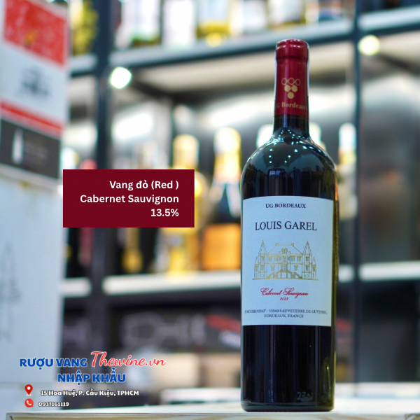 Vang Đỏ Louis Garel Bordeaux 2023 - Hương Vị Pháp Dễ Uống - 750ml