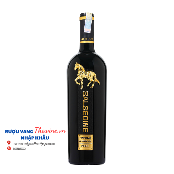 Vang Ý SALSEDINE (Nhãn Ngựa) Primitivo di Manduria DOC 2022
