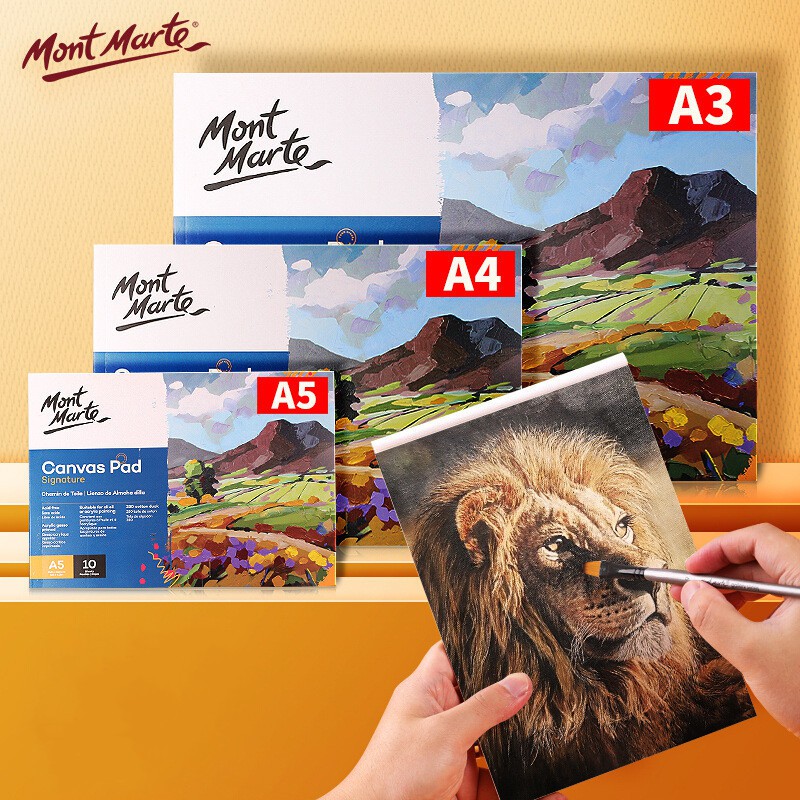 Toan Dạng Sổ Canvas Pad Mont Marte Size Lớn A3-A4-A5 Vẽ Tranh Acrylic Sơn  Dầu Lalunavn - A77