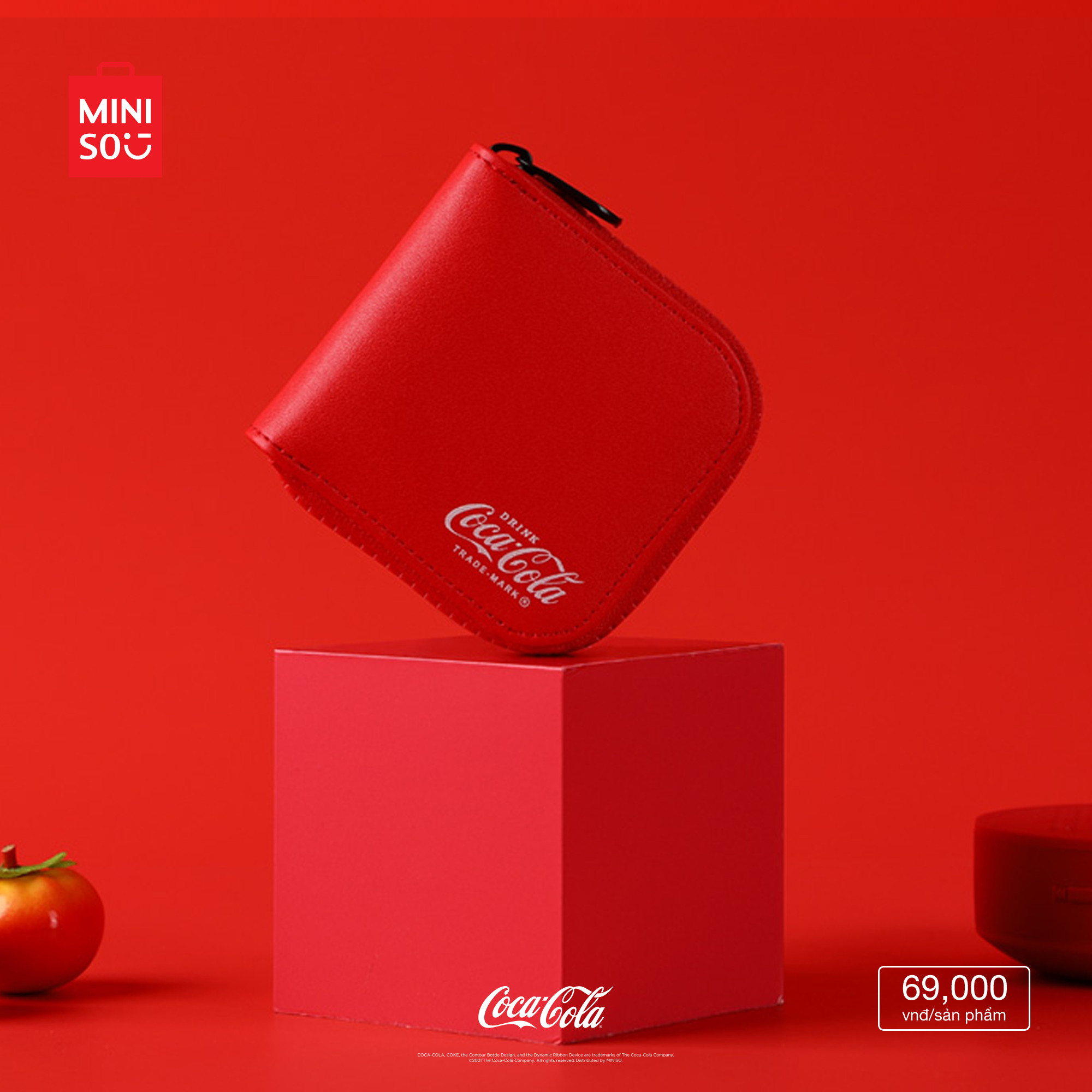 Ví đựng tiền hình vuông Coca-Cola (Đỏ)