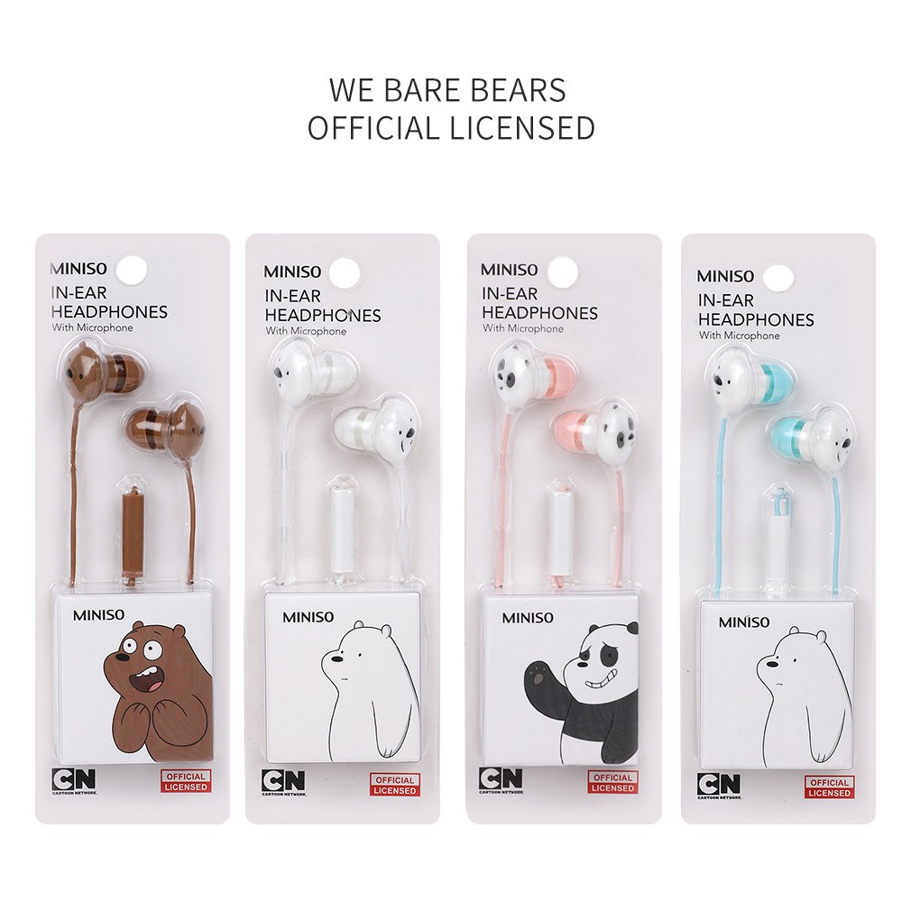 Miniso x We Bare Bears Tai nghe điện thoại (4 màu)
