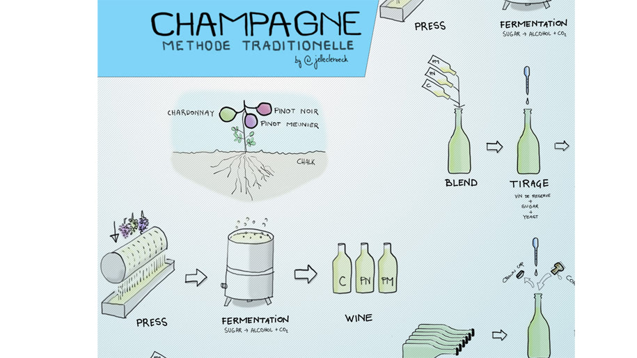 Tìm hiểu quá trình sản xuất rượu vang sủi bọt và Champagne