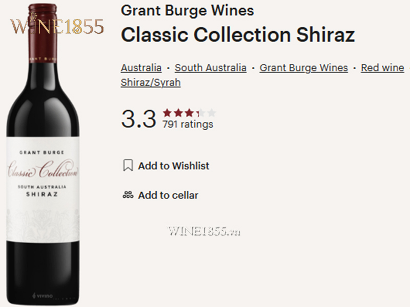 Đánh giá rượu vang Grant Burge Classic Collection Shiraz
