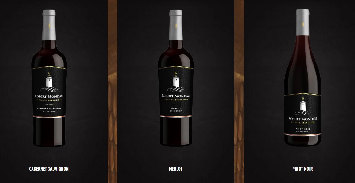 Các giống nho khác nhau cho từng chai Robert Mondavi