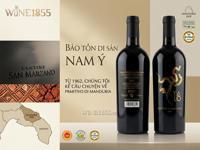 Nguồn Gốc Xuất Xứ rượu vang Talò Primitivo Limited Edition
