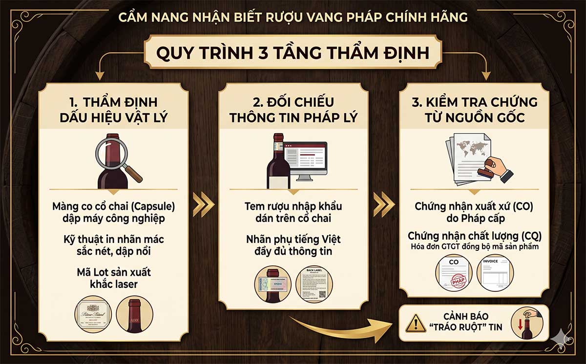 Nhận biết rượu vang Pháp chính hãng