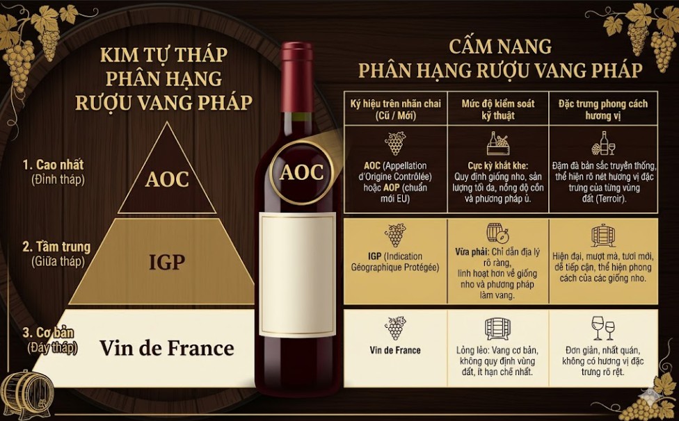 phân hạng rượu vang Pháp AOC/AOP 