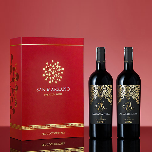 Hộp quà 2 chai rượu vang đỏ M Malvasia Nera (M Thường)