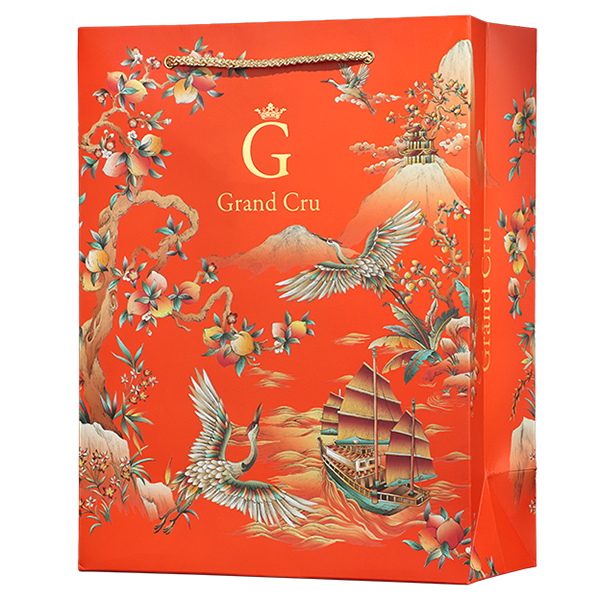 Hộp Quà Đựng Rượu Vang 1 Chai Thuận buồm xuôi gió - Màu cam
