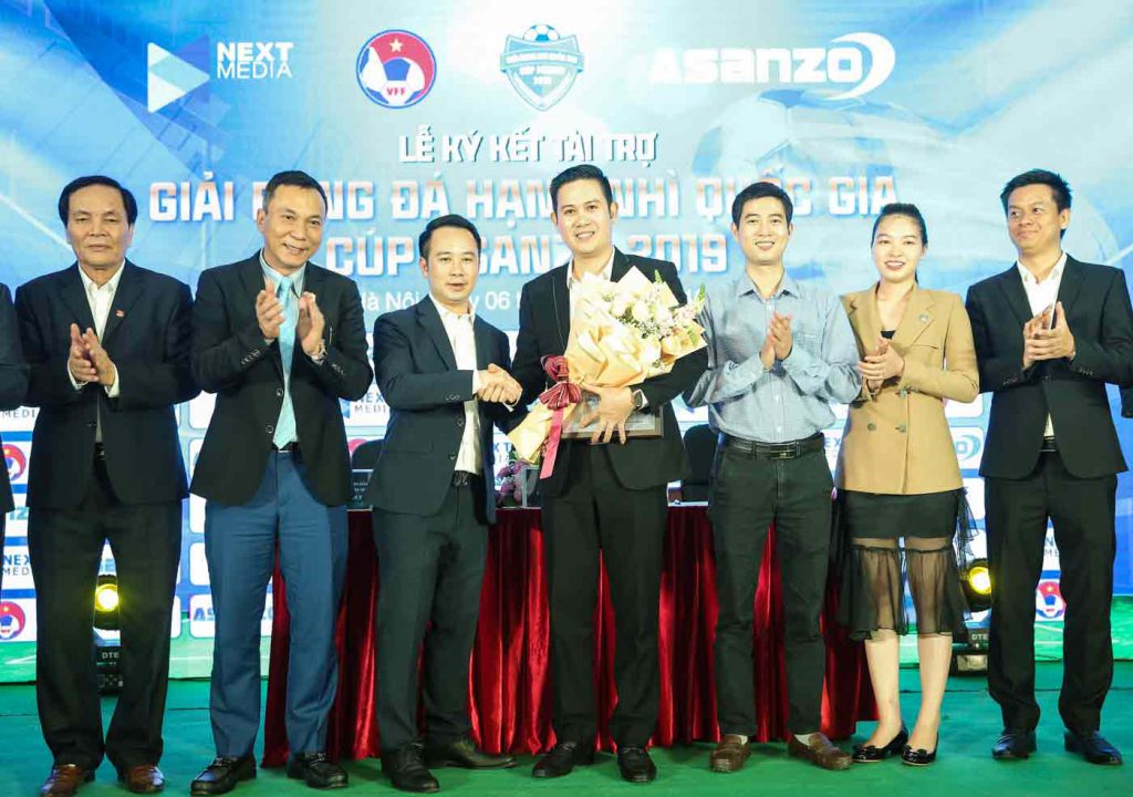 LỄ KÝ KẾT TÀI TRỢ GIẢI BÓNG ĐÁ HẠNG NHÌ QUỐC GIA CUP ASANZO 2019