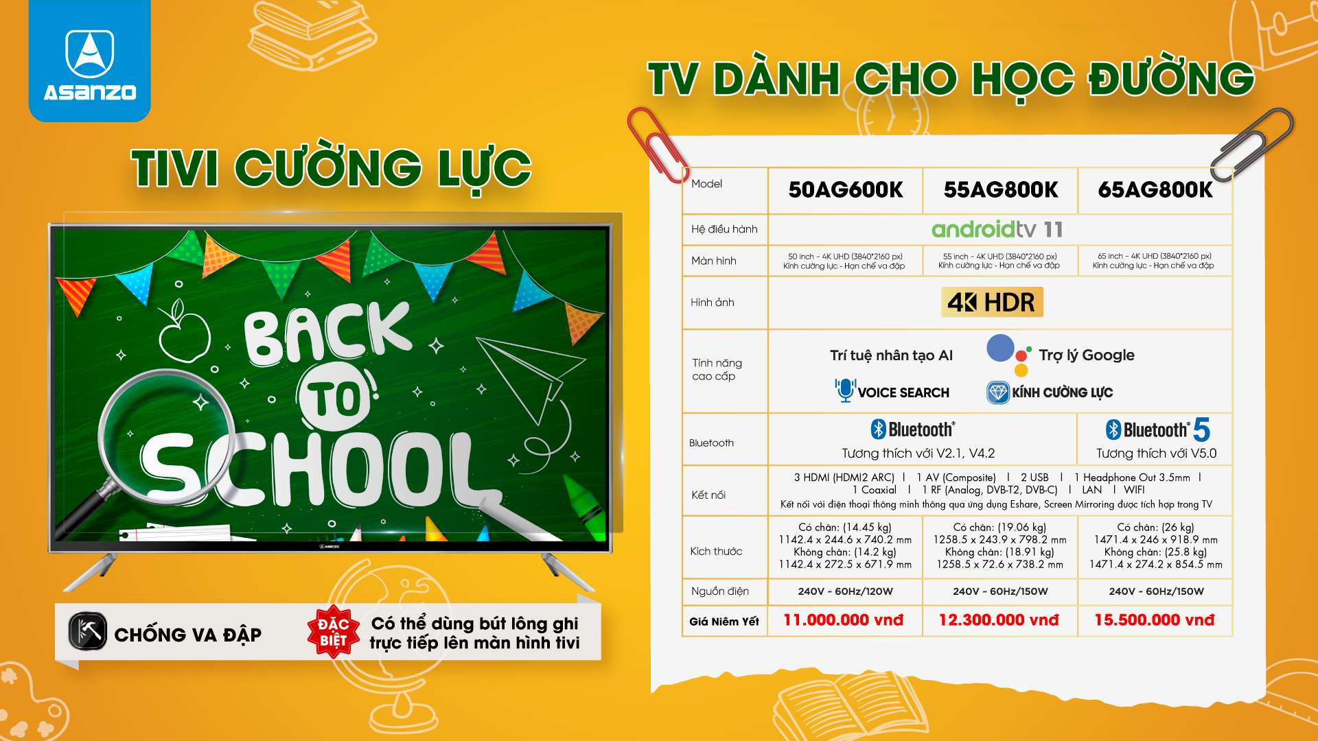 VUI TỰU TRƯỜNG - SẮM NGAY SMART TV KÍNH CƯỜNG LỰC ASANZO