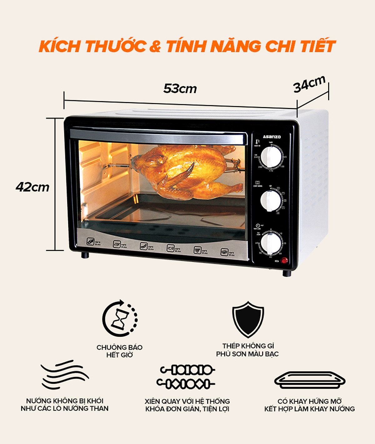 LÒ NƯỚNG THÙNG EV-35A1