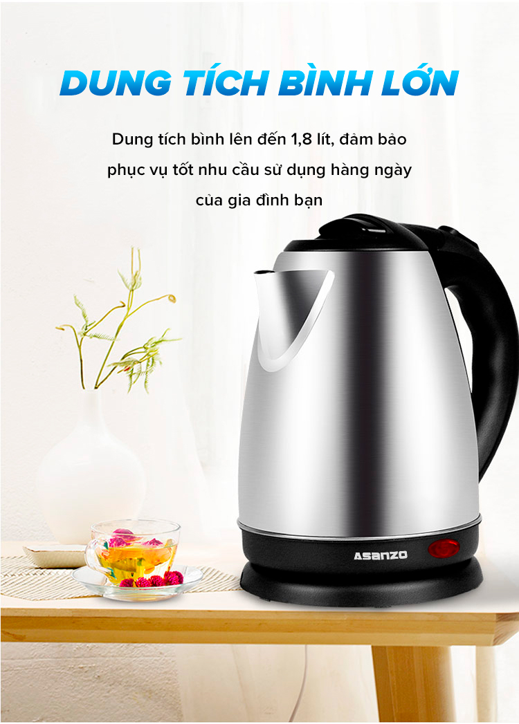 BÌNH ẤM ĐUN NƯỚC SIÊU TỐC ASANZO SK-1800