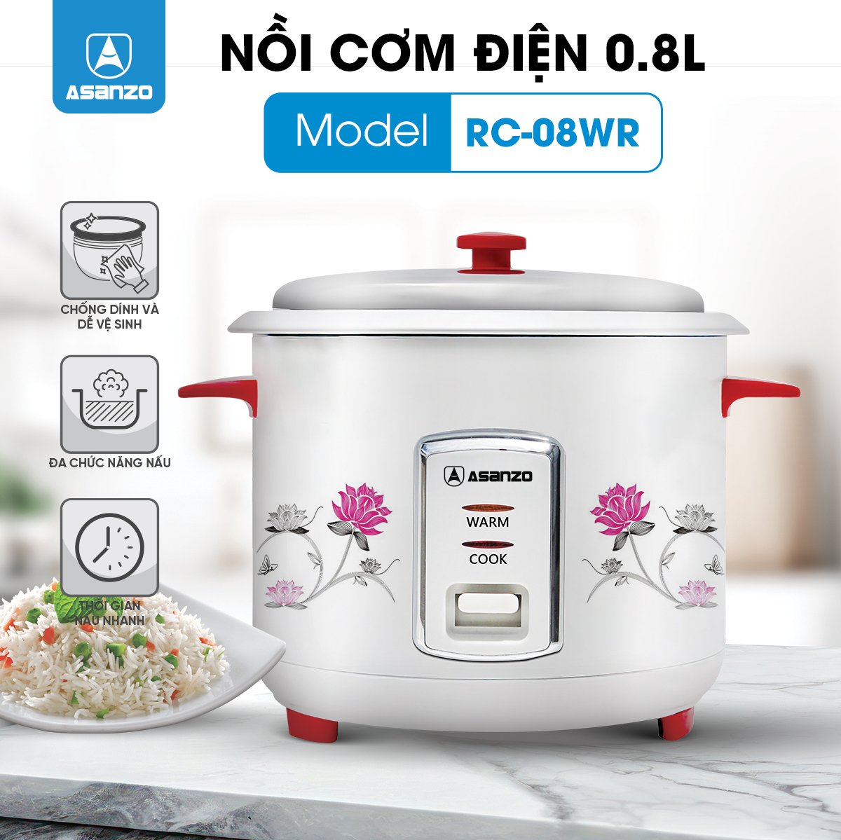 NỒI CƠM ĐIỆN NẮP RỜI RC-08WR