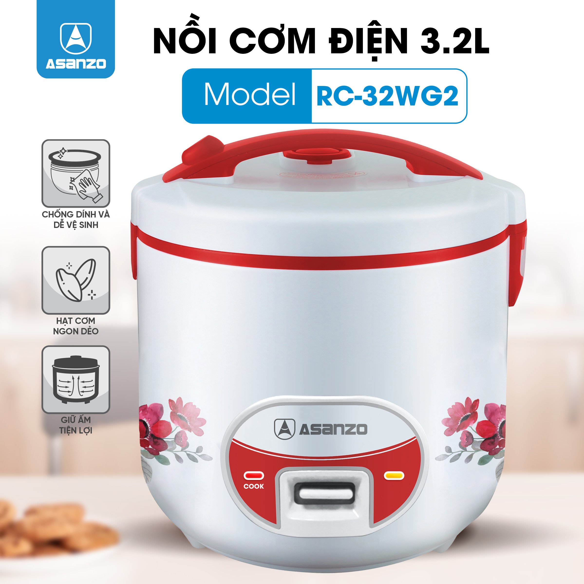 NỒI CƠM ĐIỆN NẮP LIỀN 3.2L RC-32WG1 + RC-32WG2