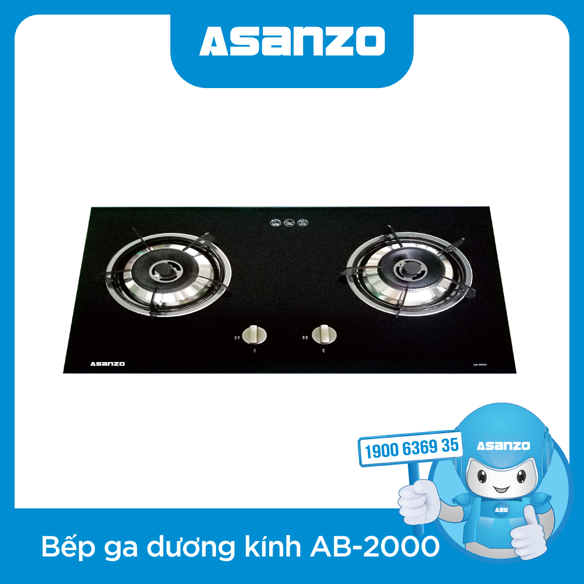 BẾP GAS ÂM KÍNH AB-2000