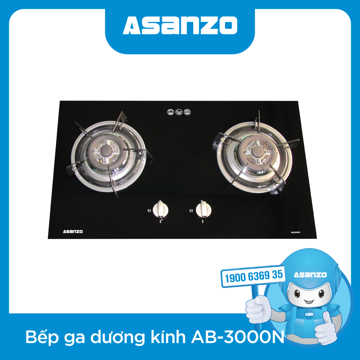 BẾP GAS ÂM KÍNH AB-3000N