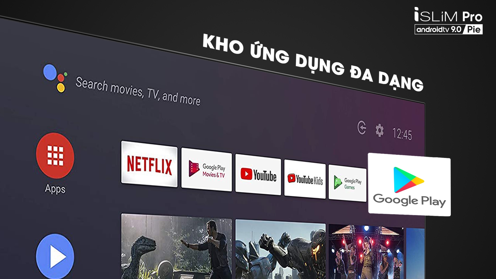 Smart TV iSLIM PRO 43”- 43S51 (Android 9.0 Pie)