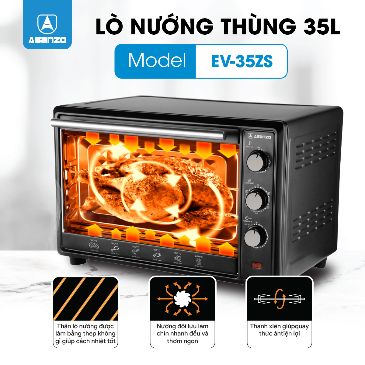 LÒ NƯỚNG ĐIỆN ĐA NĂNG 35L EV-35ZS