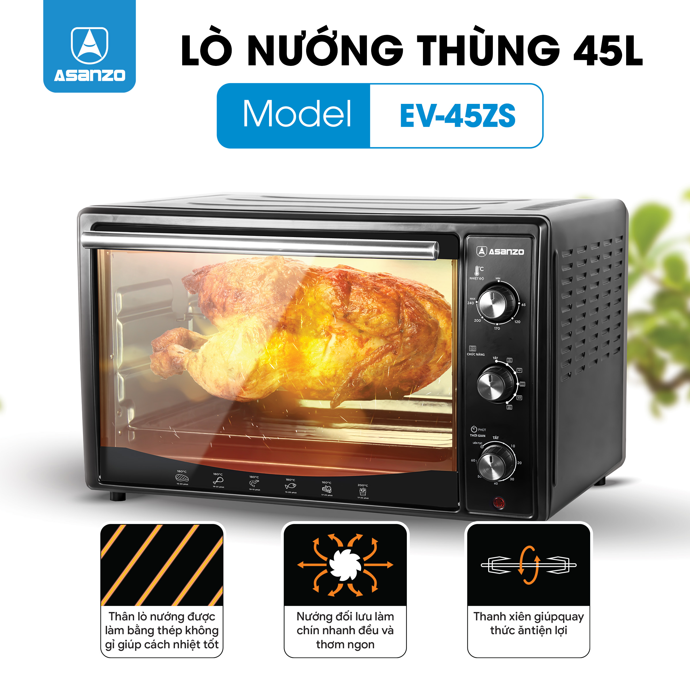 LÒ NƯỚNG ĐIỆN ĐA NĂNG 45L EV-45ZS