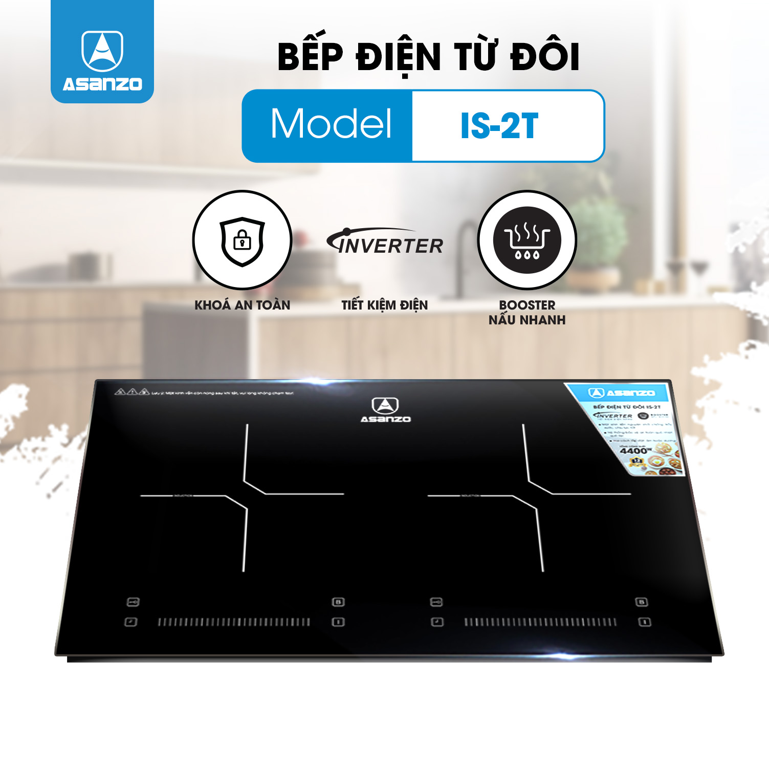 BẾP ĐÔI ĐIỆN TỪ- ĐIỆN TỪ( INVERTER) IS-2T