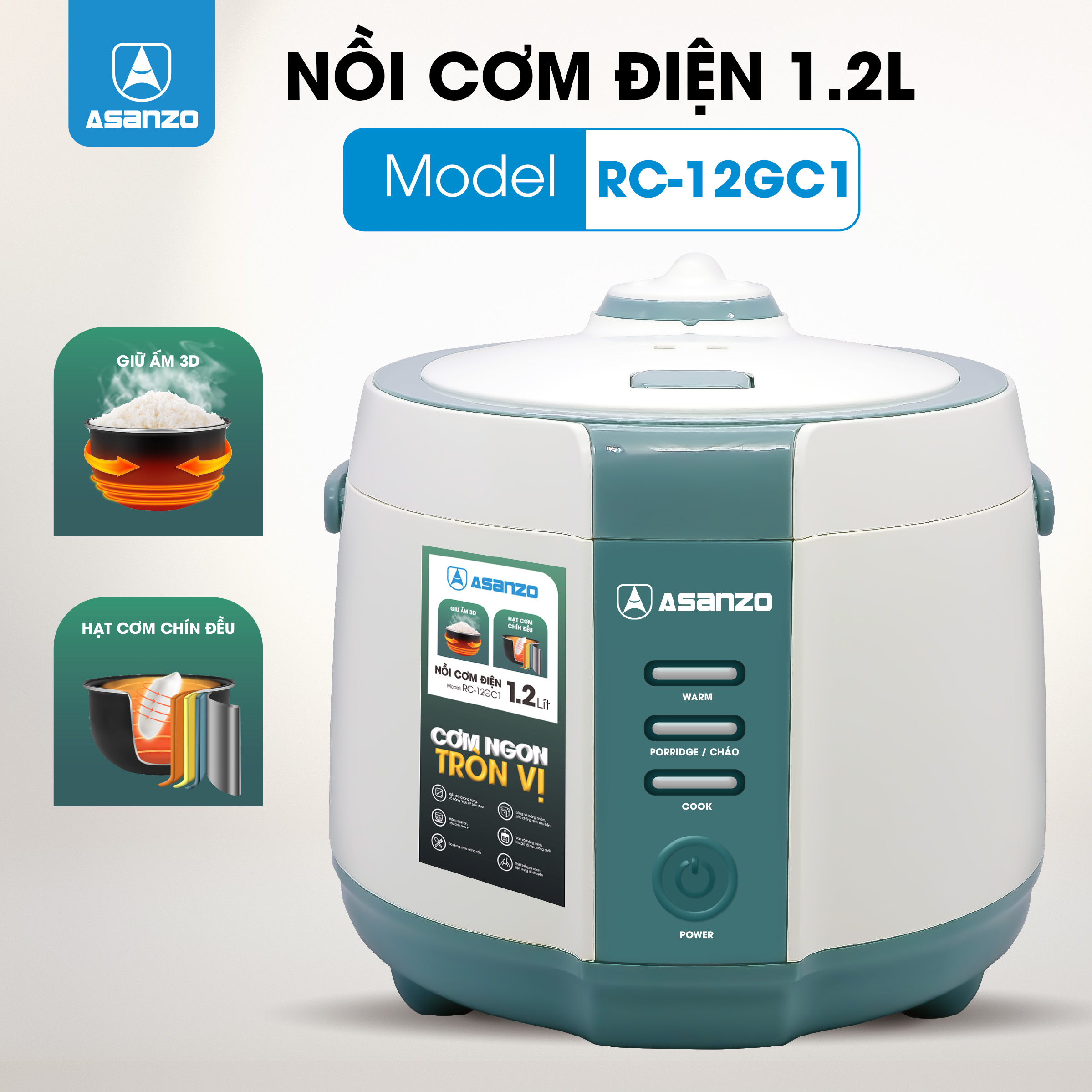 NỒI CƠM ĐIỆN NẮP GÀI CAO CẤP RC-12GC1