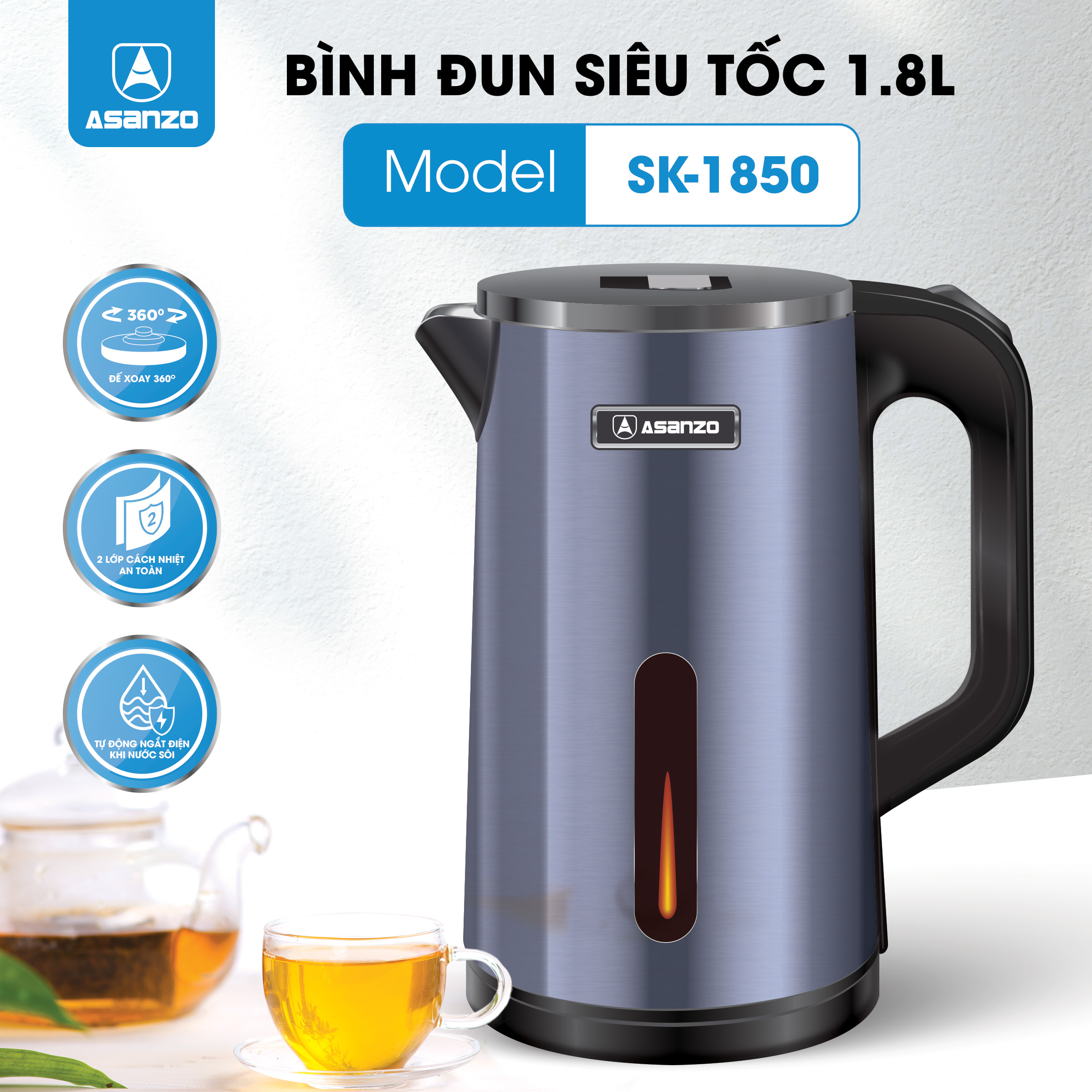 ẤM ĐUN SIÊU TỐC 2 LỚP 1.8L SK-1850