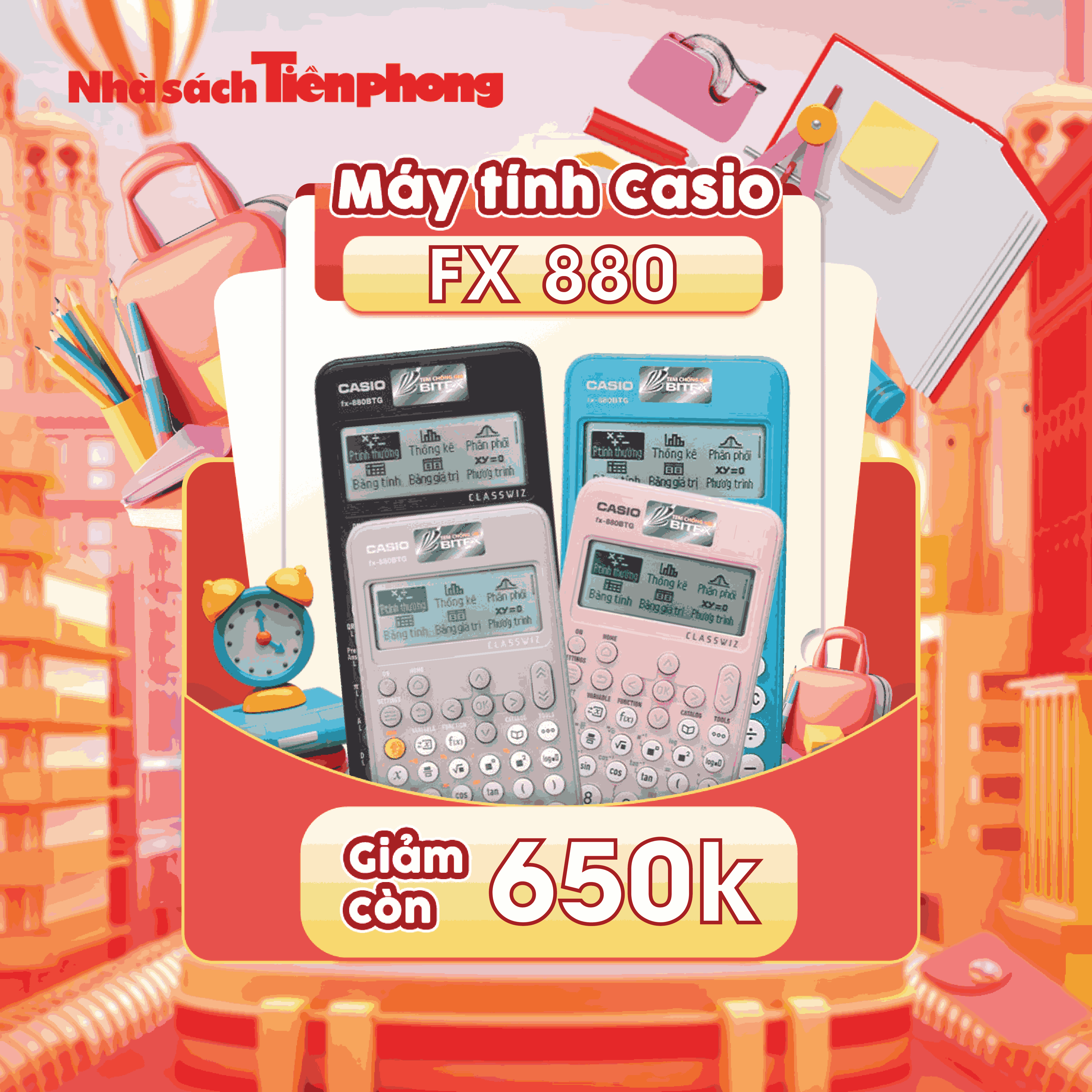 Máy tính Casio FX880 chỉ còn 650k - ƯU ĐÃI CHƯA TỪNG CÓ !!!