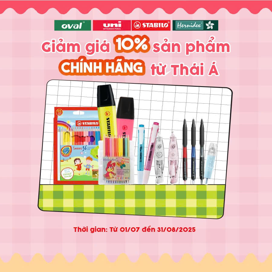 Giảm giá 10% toàn bộ Sản phẩm Chính hãng từ Thái Á