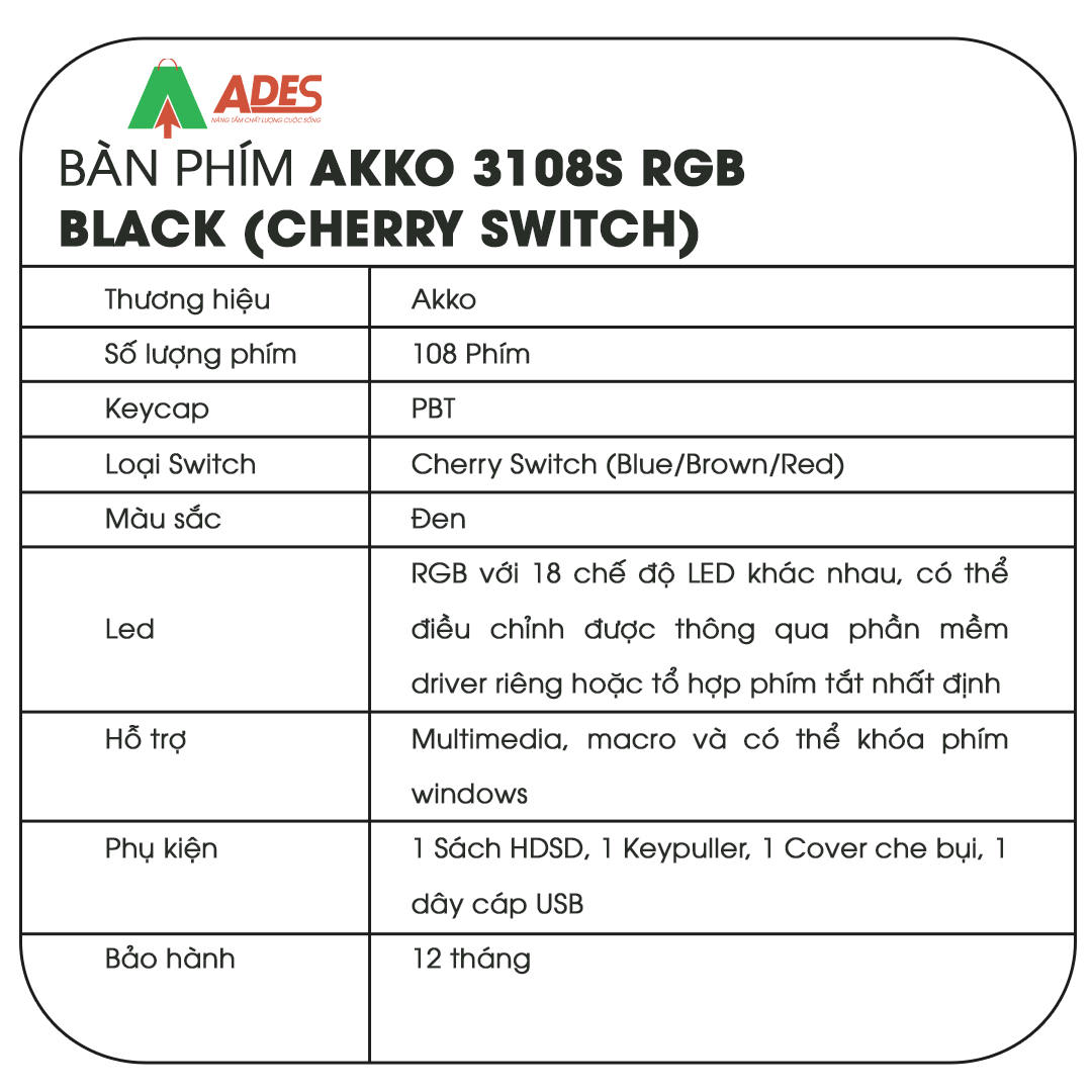 AKKO 3108S – Black RGB (Cherry sw)