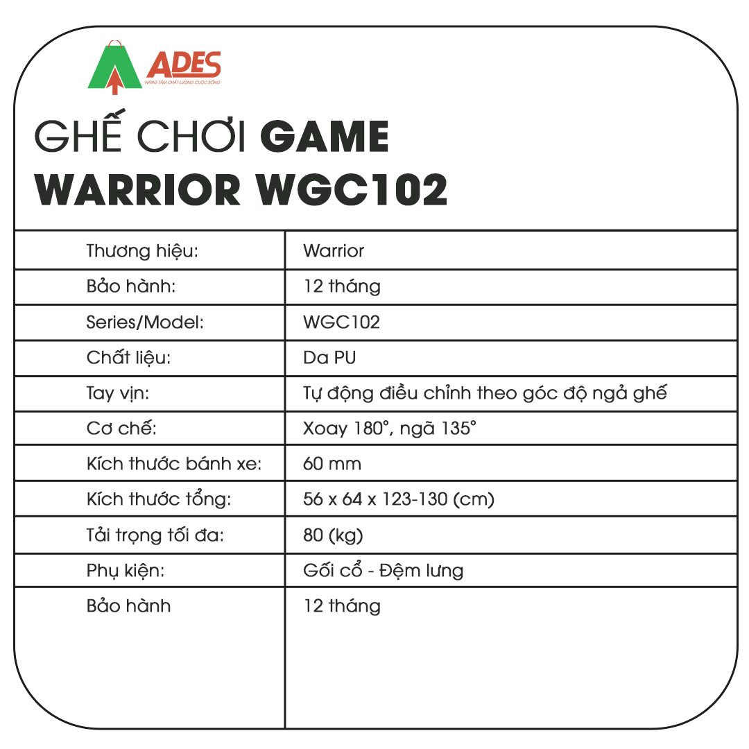 Warrior Crusader Series WGC102