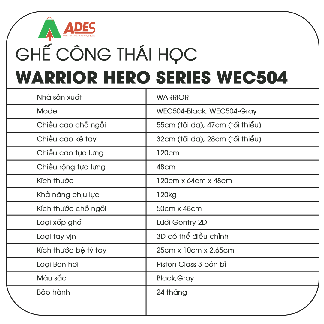 Ghe Warrior Hero series WEC504