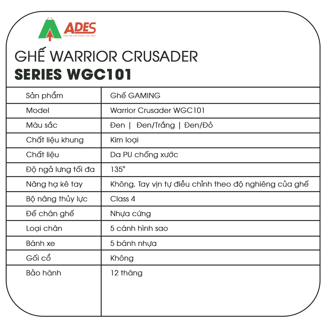 Warrior Crusader Series WGC101