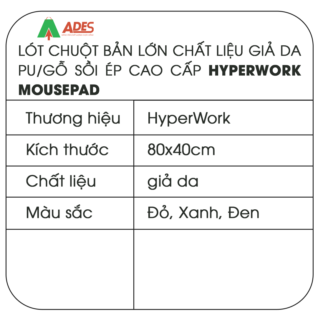 lot chuot gia da HyperWork Mousepad 