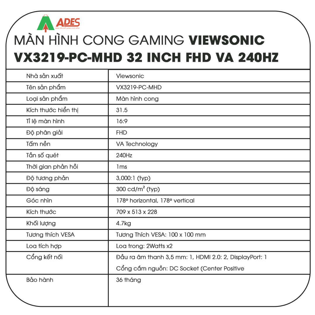 Man hinh ViewSonic VX3219-PC-MHD