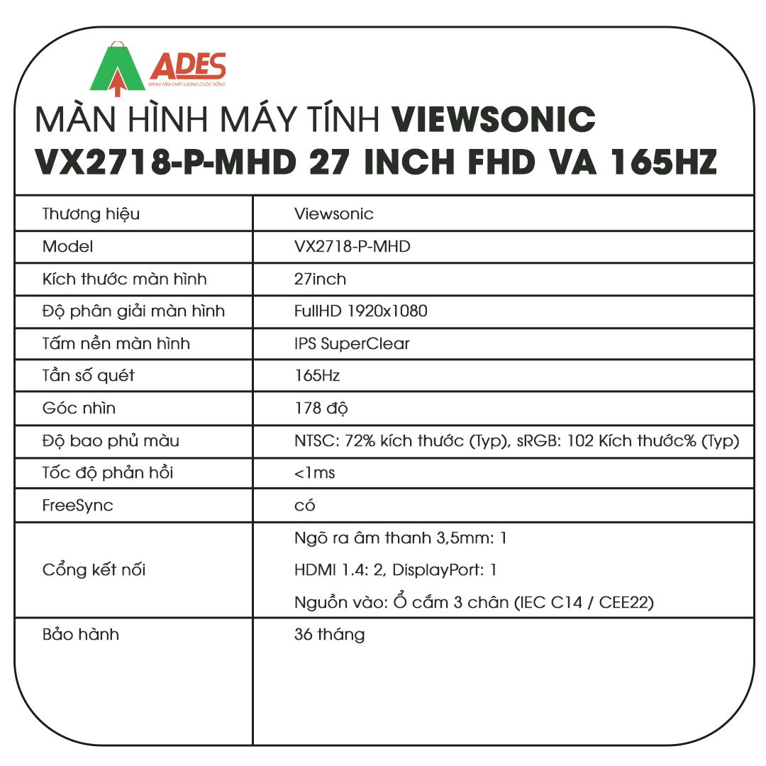 Man hinh ViewSonic VX2718-P-MHD