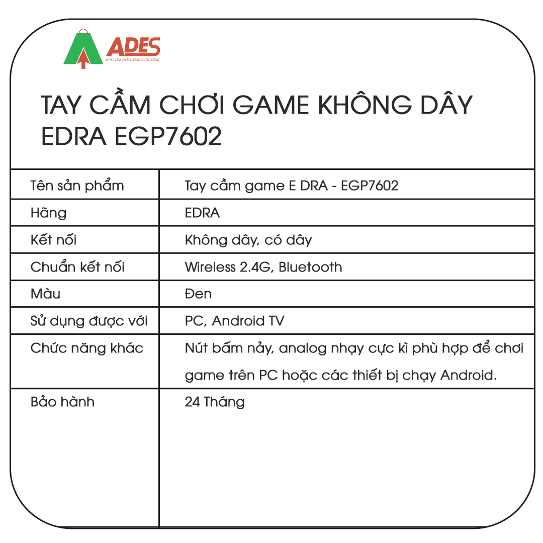 Tay cam choi game Edra EGP7602