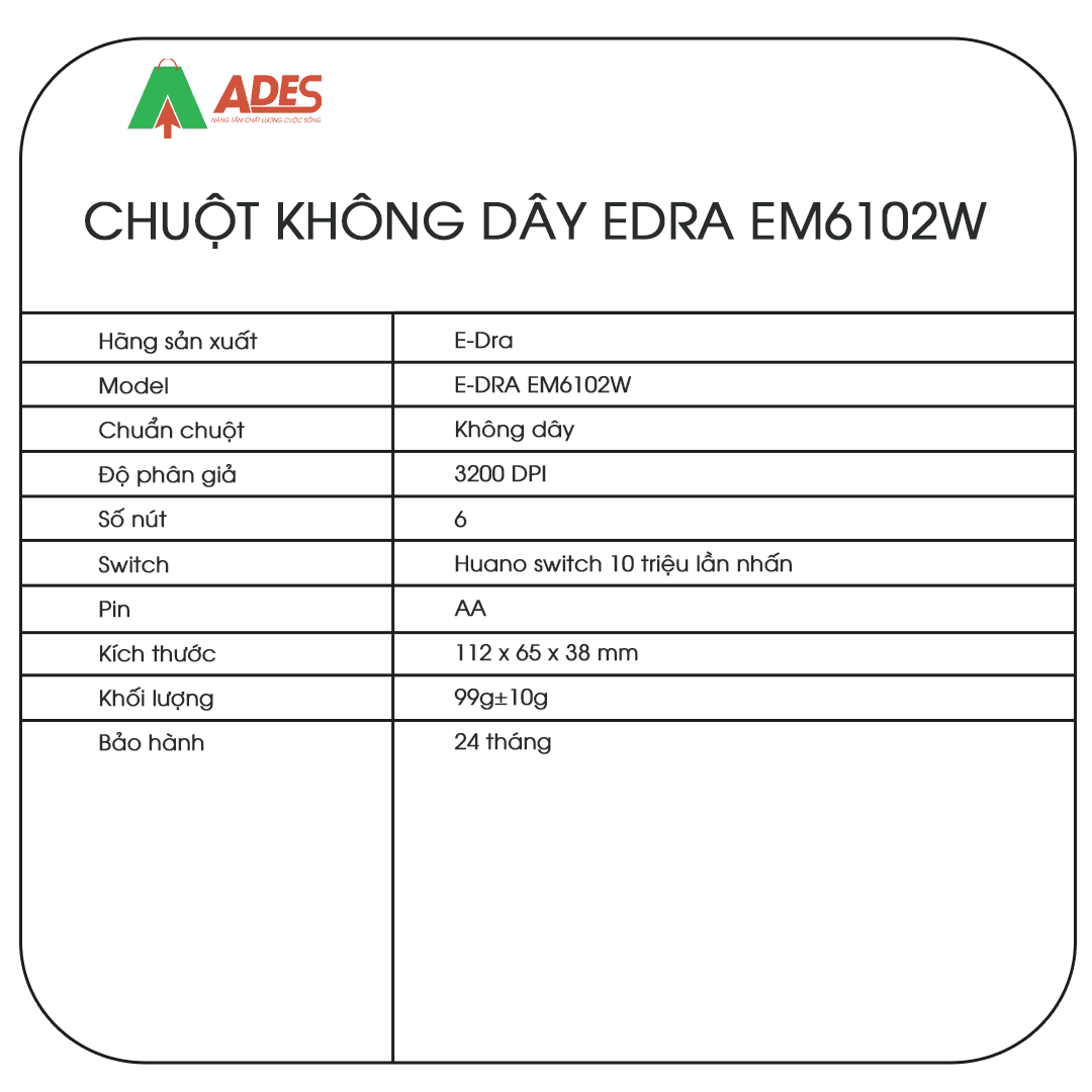 Chuot khong day Edra EM6102W