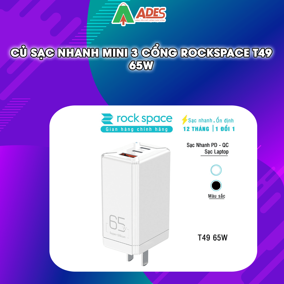 Cu sac nhanh mini Rockspace T49 65W