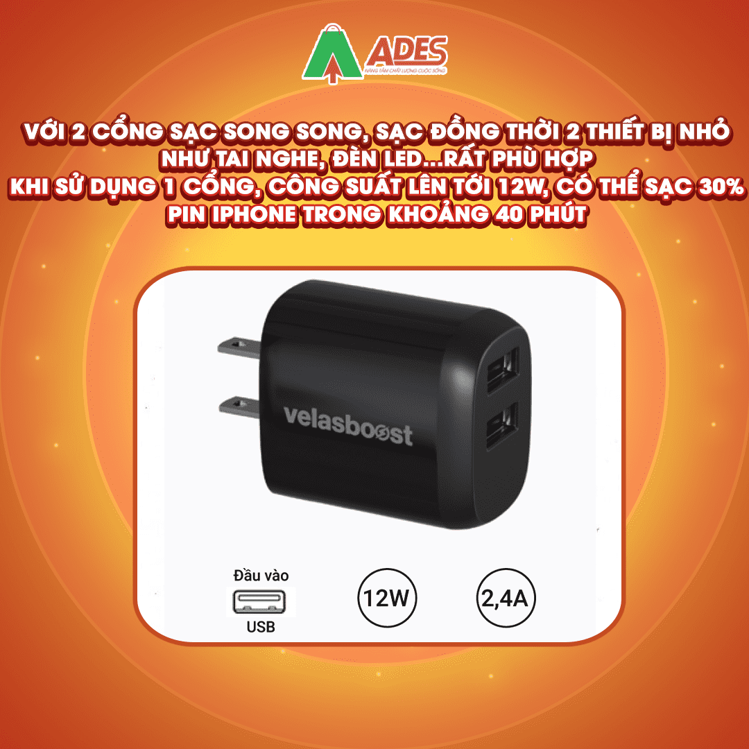 Sac 2 cong 12W Velasboost