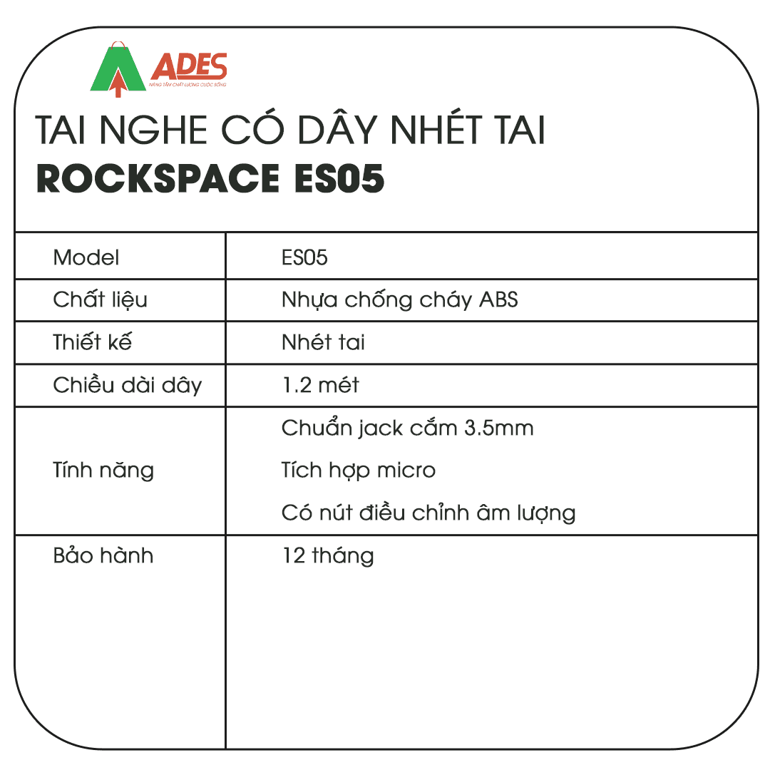 Tai nghe Rockspace ES05