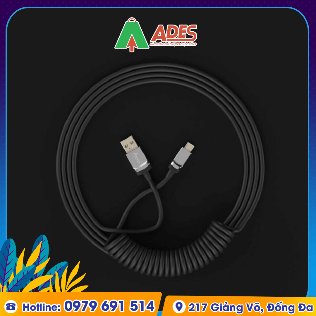 Dây cáp AKKO Coiled Cable (Black / White / Pink / Blue)