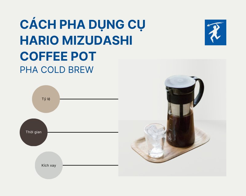 Cách pha dụng cụ Hario Mizudashi Coffee Pot - Pha Cold Brew