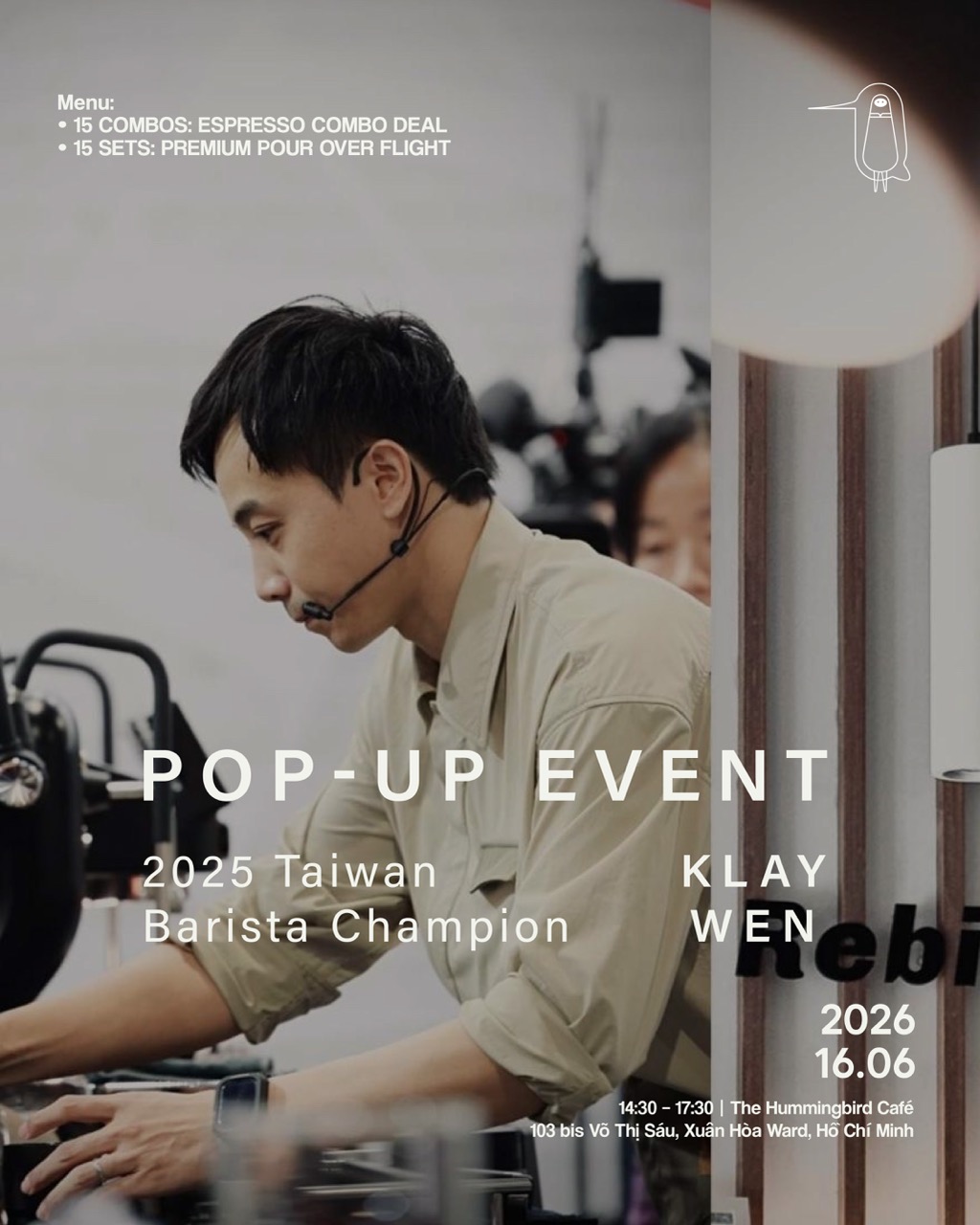 Sự kiện giao lưu cùng Nhà Vô Địch Barista Đài Loan 2025 - Klay Wen