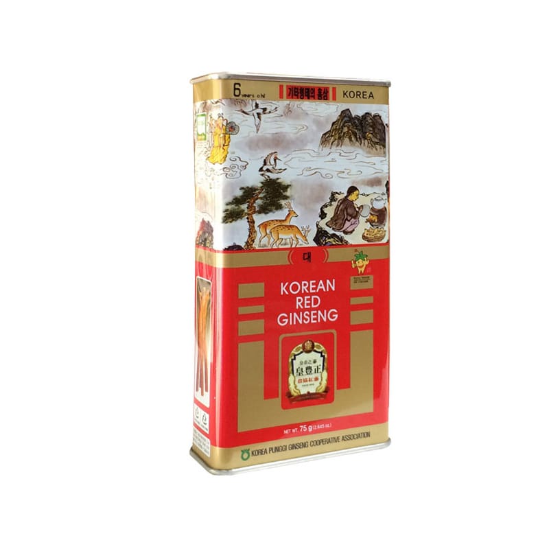 Hồng sâm củ khô Hàn Quốc  Red Ginseng Punggi củ lớn hộp thiết 75gr