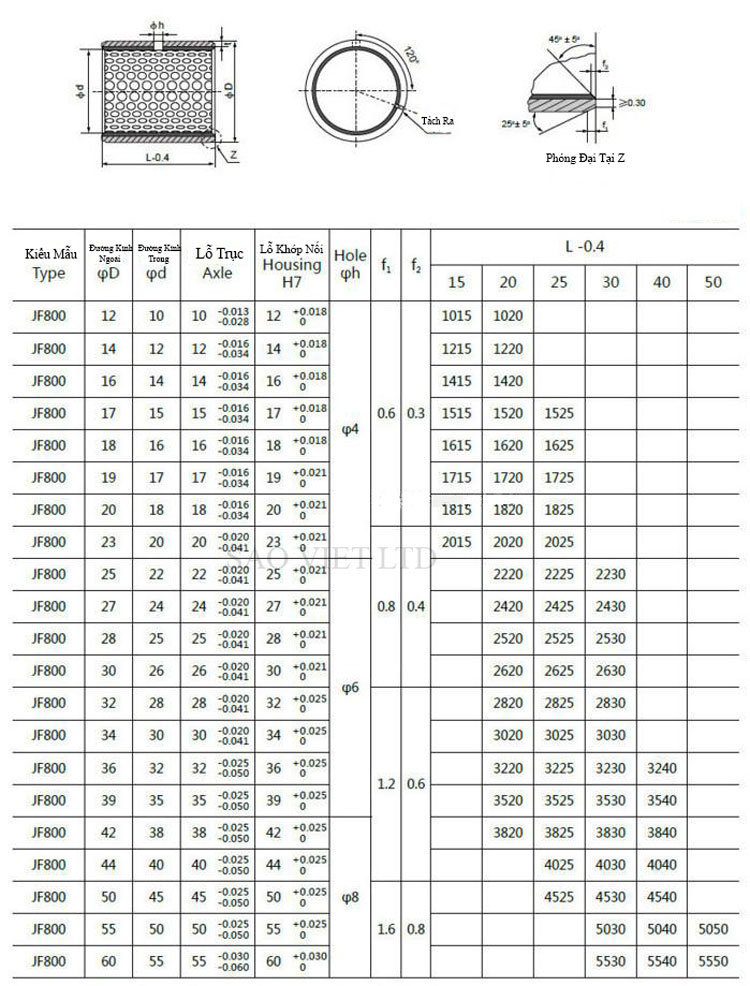 Jf800 Table Bạc Lót JF800